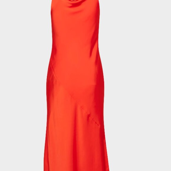 Aritzia Satin Dress in Coral - Picture 4 of 5